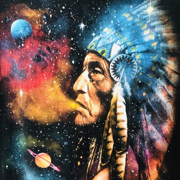 Vintage Native American Face Oversize Graphic Tee - Picture 6 of 6
